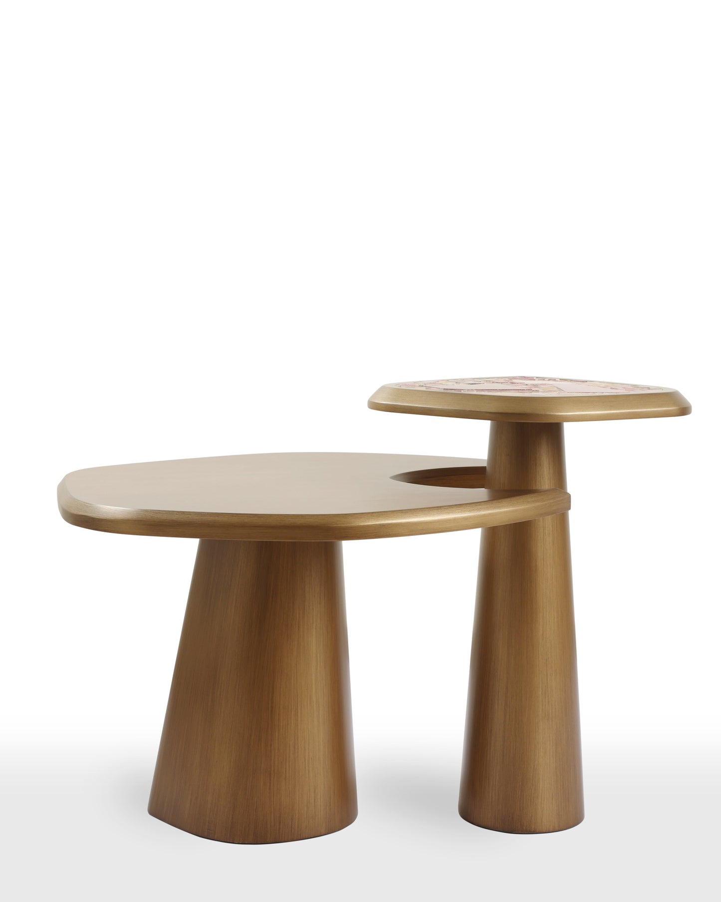 Opulent Mosaic Inlay Side Table Duo - Coffee Table Set