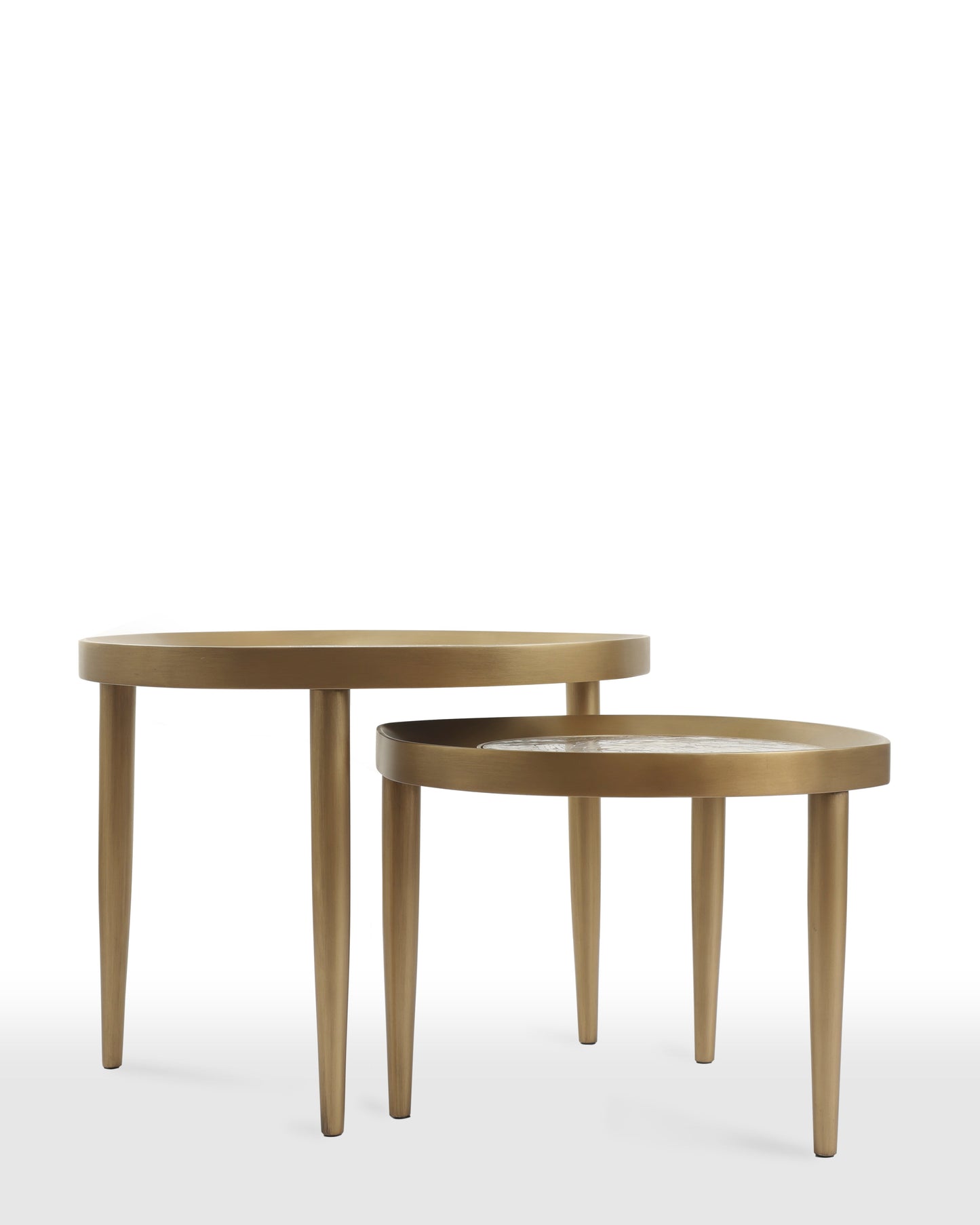 Luxury Mosaic Coffee Table Duo - Gold-Patinated Finish