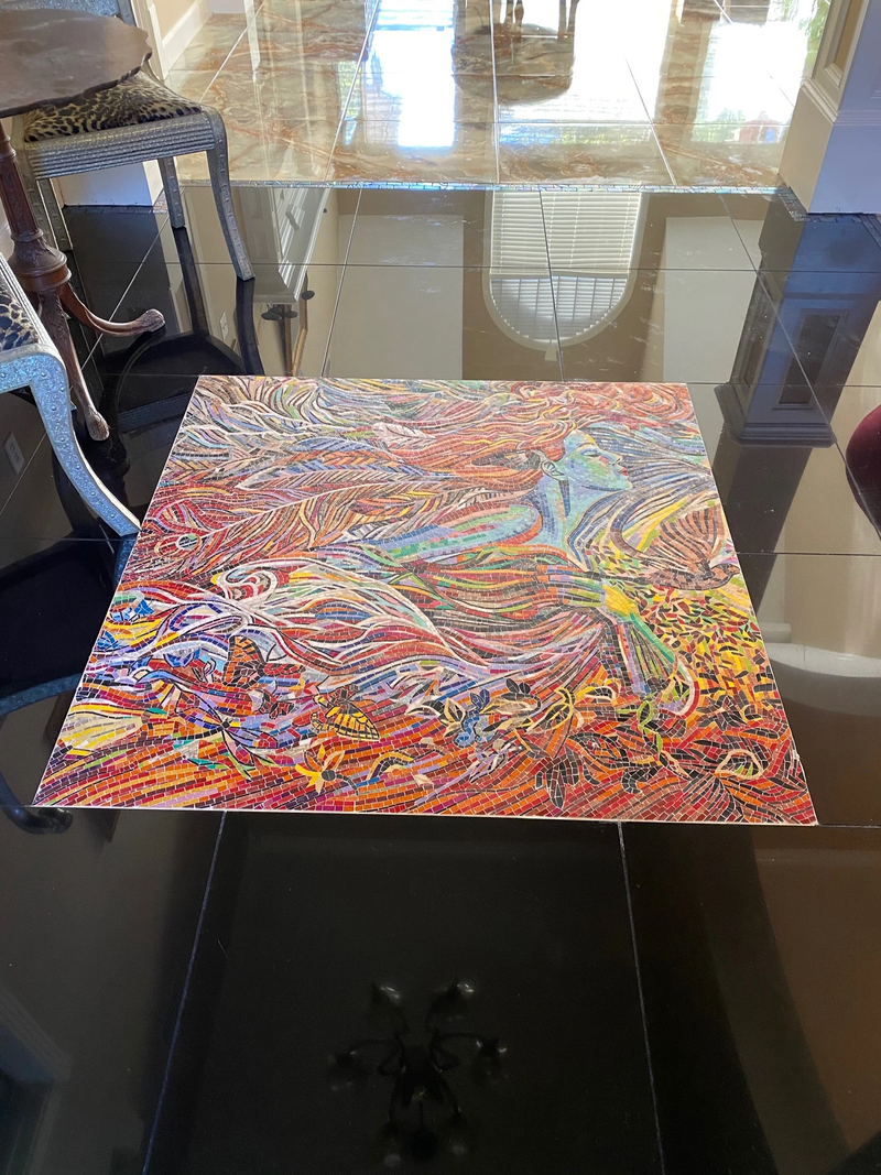 Visionary Mosaic Art - Lady Of Feathers