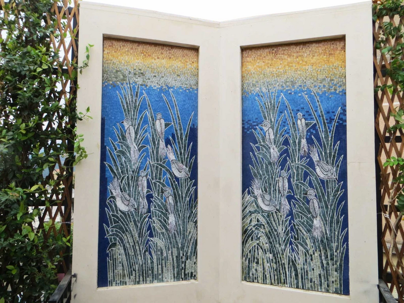 Mosaic Artwork - Birds on a Plant