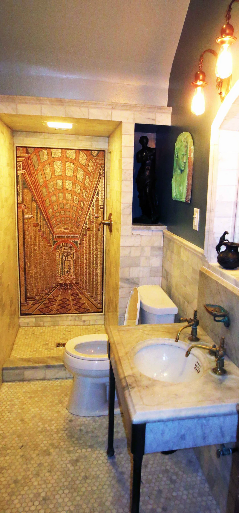 Marble Mosaic Mural Wall in 3D