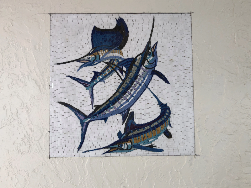 Mosaic Art - Group of Swordfish