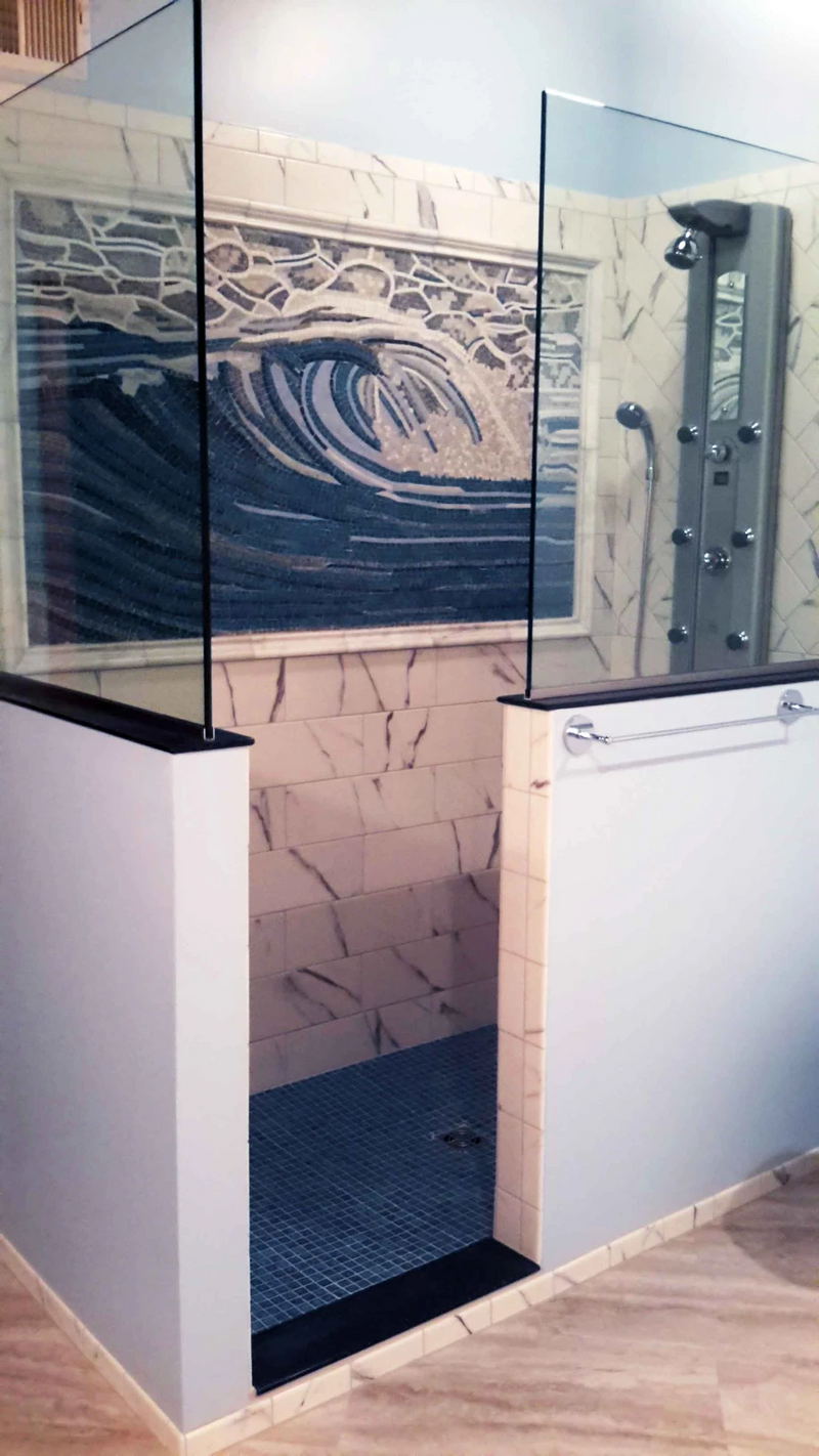 Marble Mosaic - Detailed Wave Design