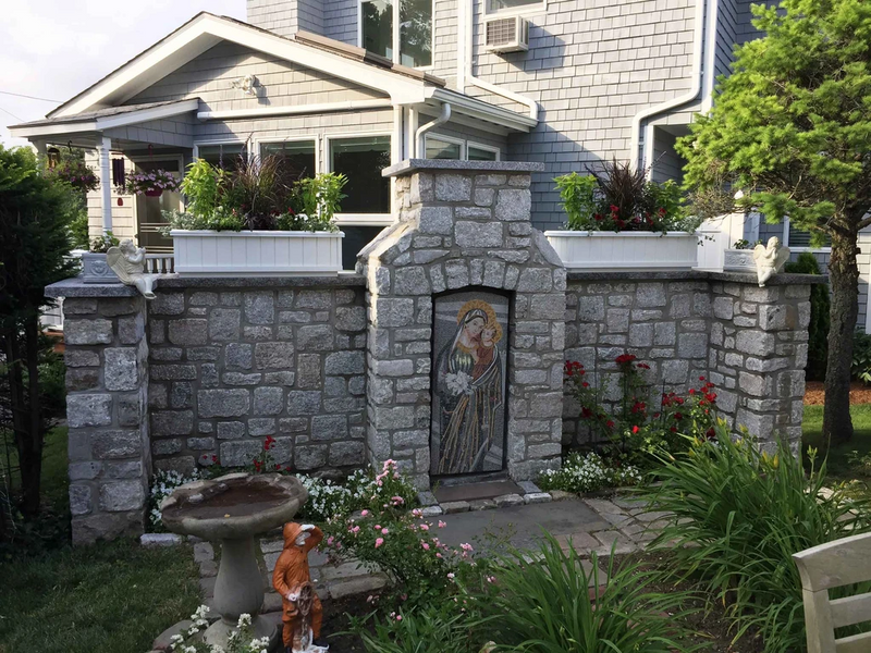 Religious Mosaic Mural - Jesus and Mary