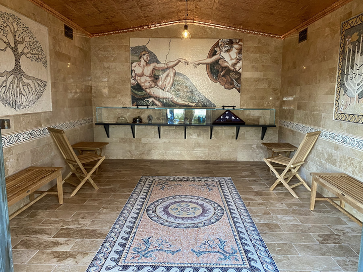 Michelangelo Creation of Adam" - Mosaic Art Reproduction