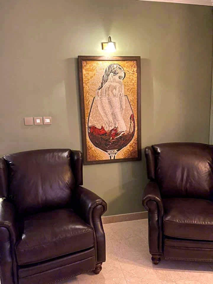 Nude In Wine Glass Fantasy Art Mosaic