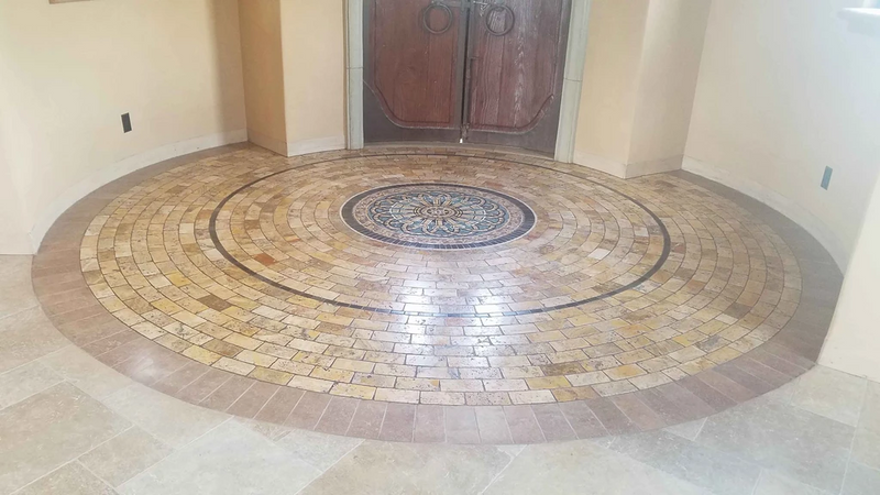 Stone Tile Mural Medallion - Cala Mosaic