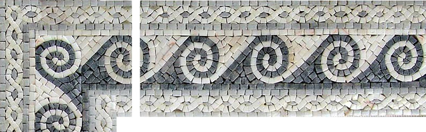 Waves Marble Mosaic Corner