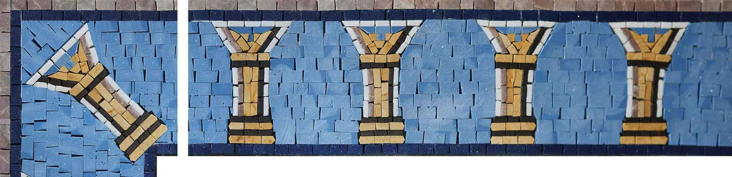 Ancient Mosaic Corner Design - Roman Temples