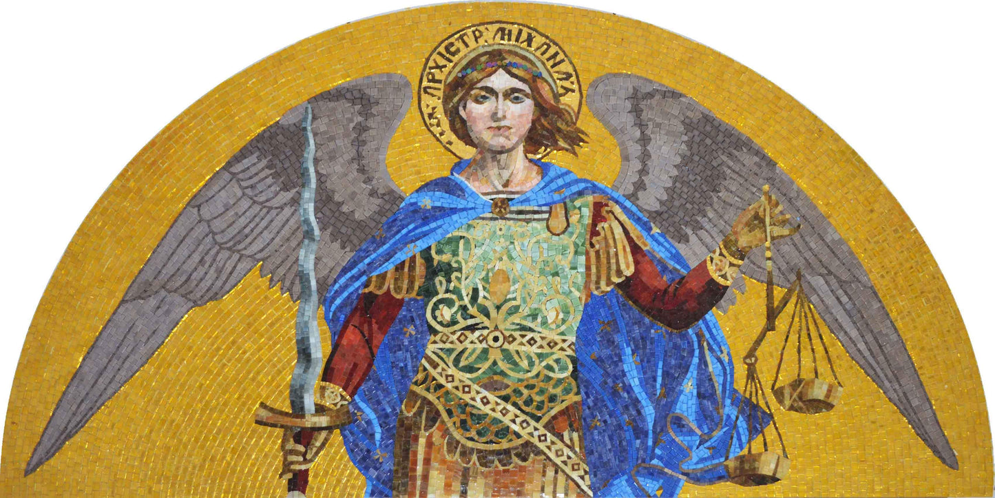 Saint Micheal Religious Mosaic Art