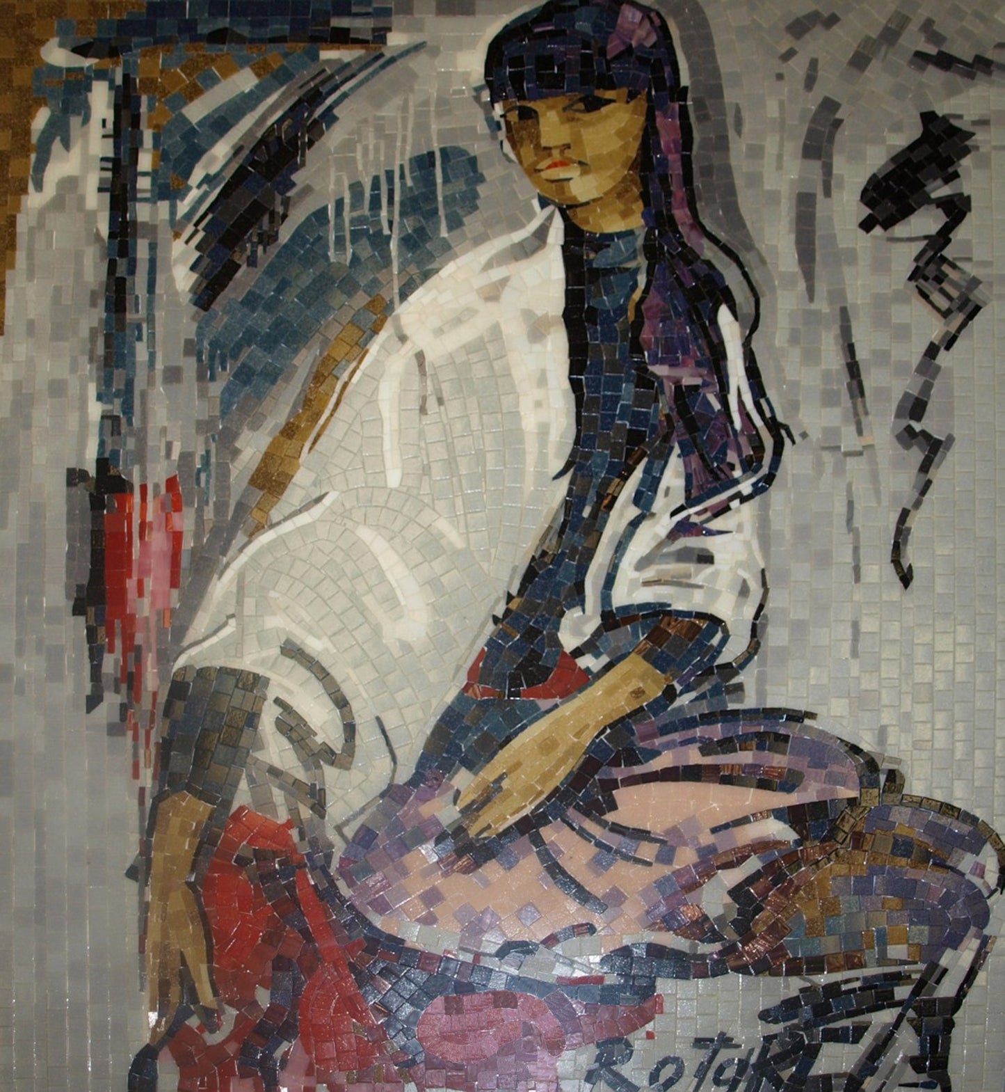 Silent Gaze - Mosaic Wall Art