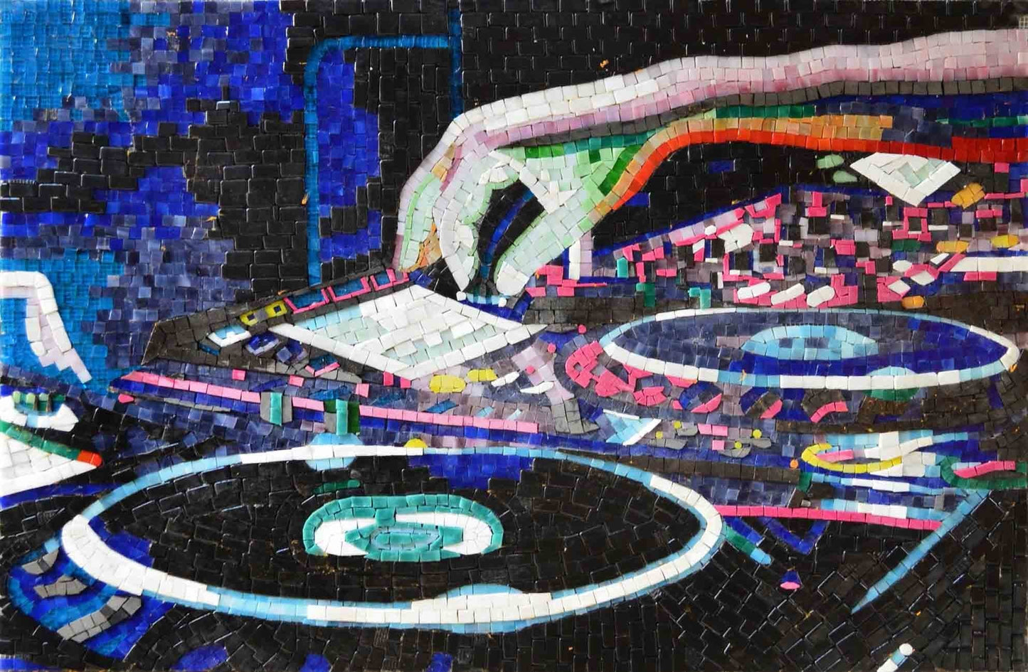 Turntables Glass Mosaic Art Handmade
