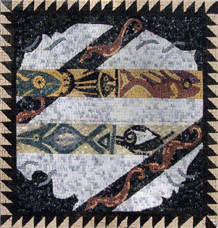 Abstract Fish Stone Mosaic