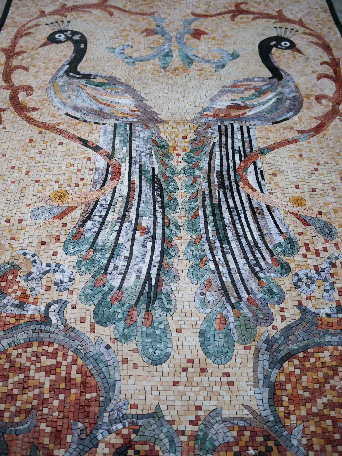 Two Peacocks - Mosaic Wall Art