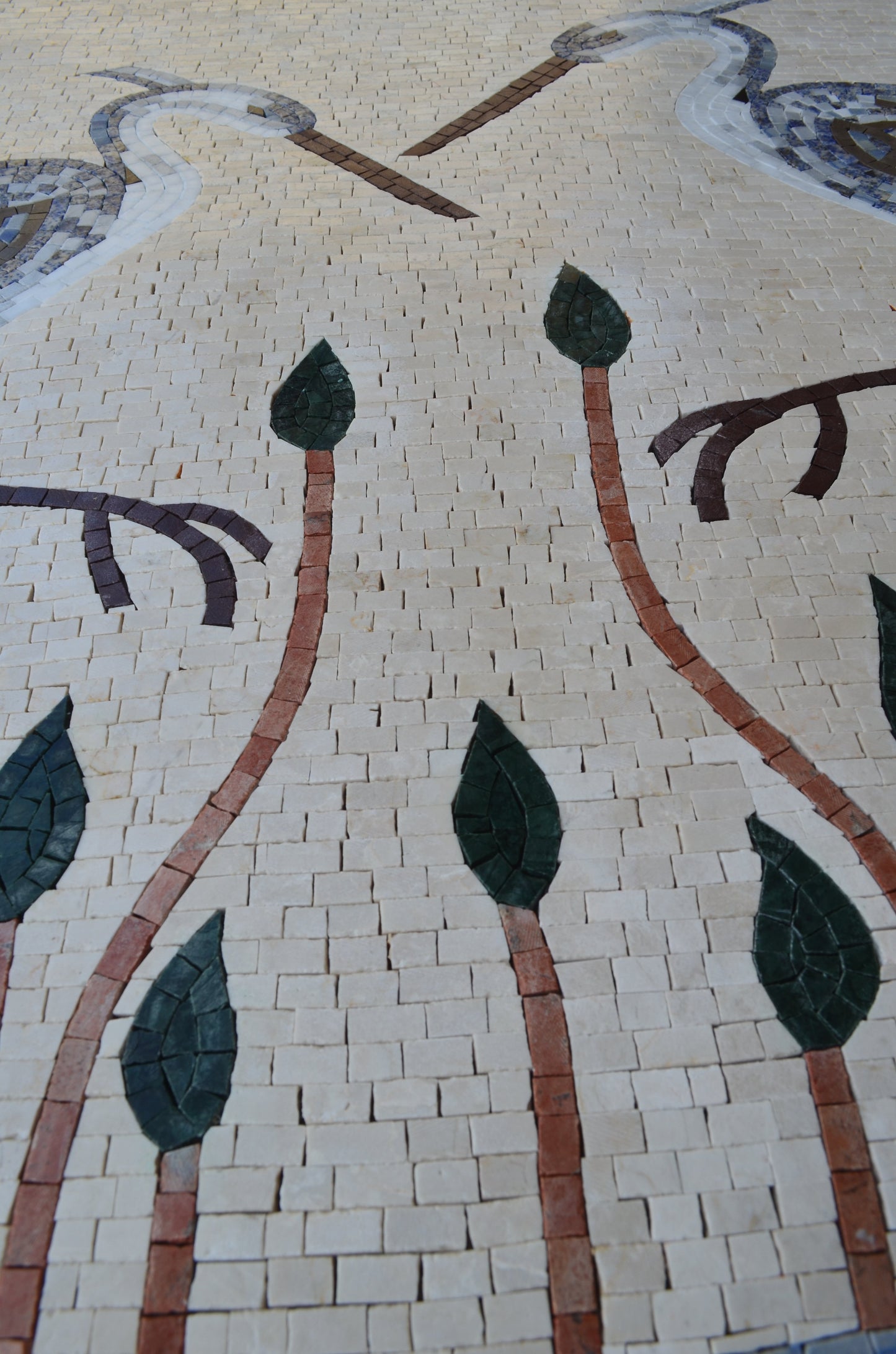 Mosaic Art - White Herons