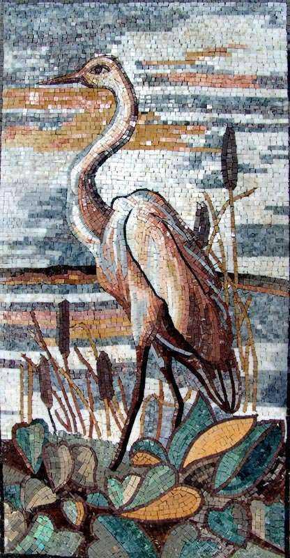 Mosaic Design - Heron on a Lake
