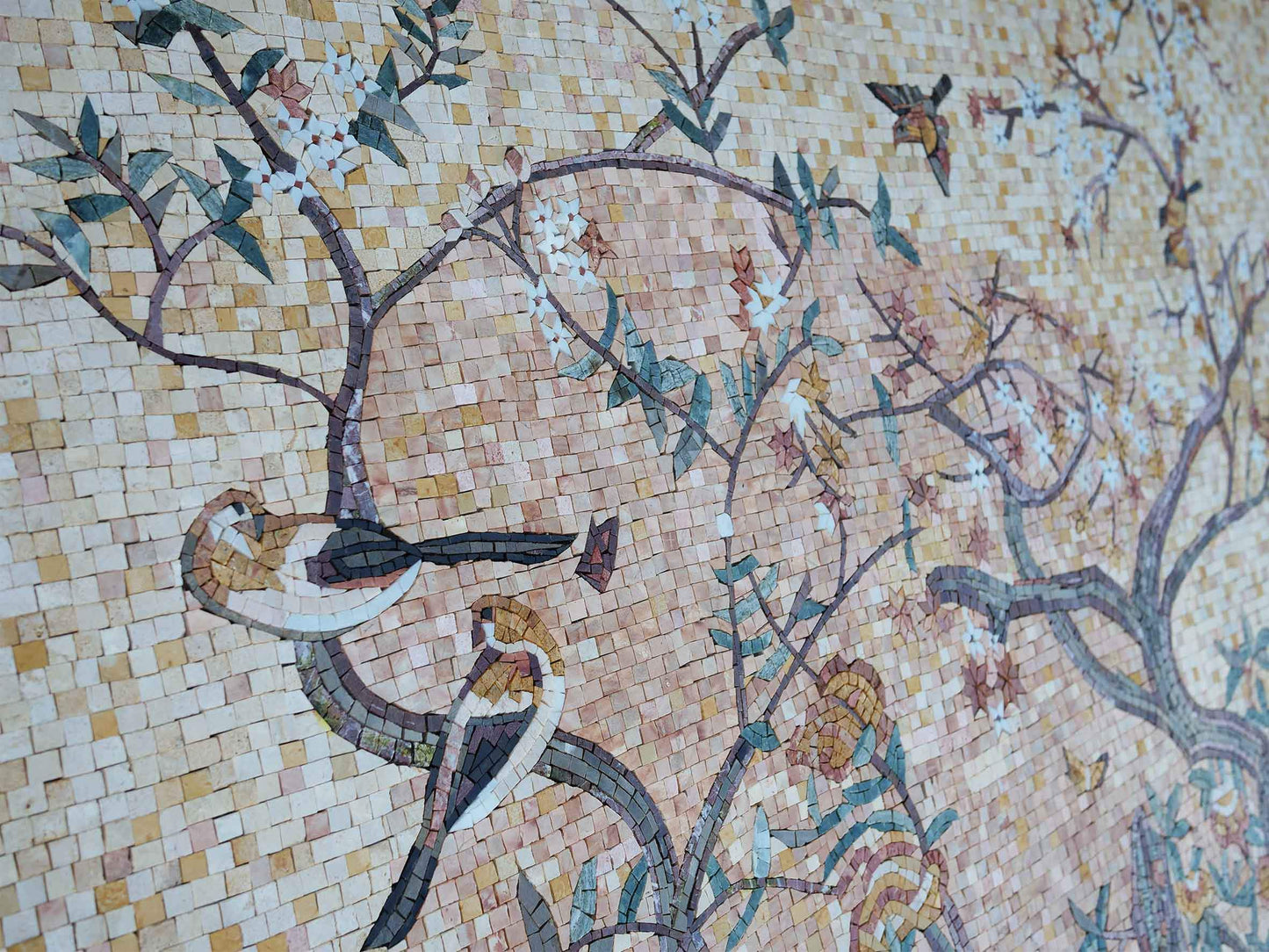 Mosaic Art - Blooming Tree and Birds II