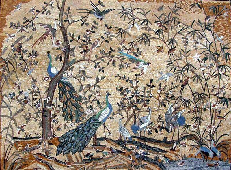 Mosaic Art - Peacocks and Birds