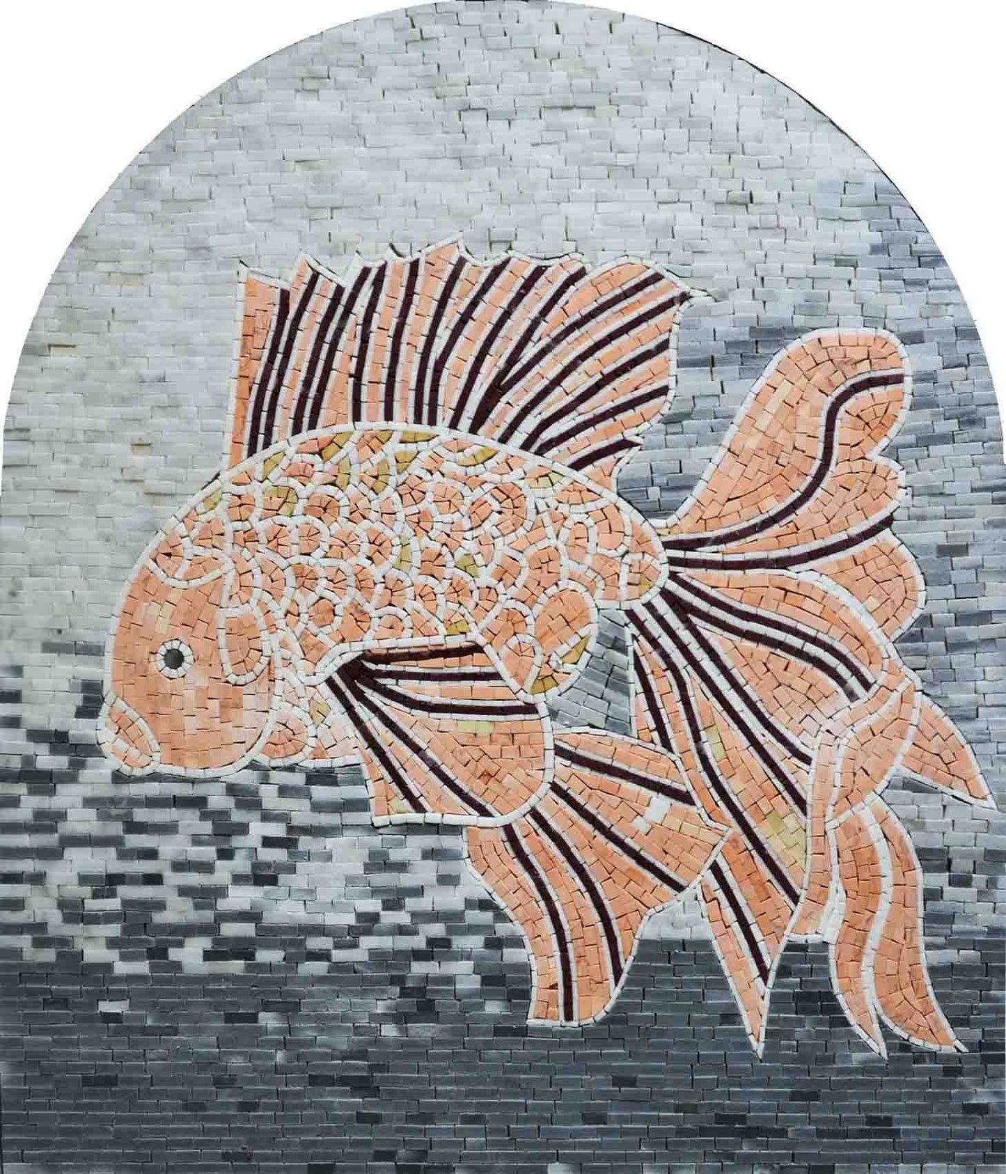 Tropical Fish Mosaic Marble Pool Tiles