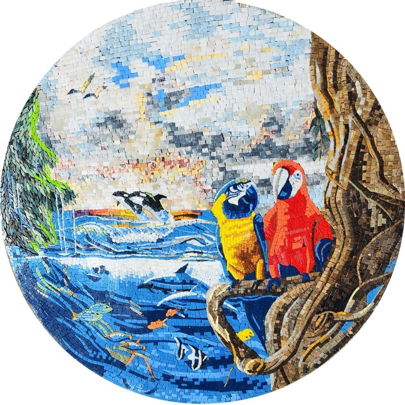 Bird Mosaic Art - Tropical Exotic