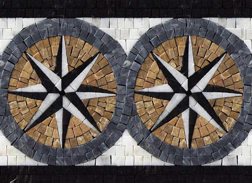 Border Mosaic Art - Compass