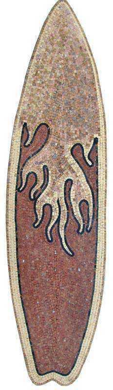 Surf Board Mosaic Decoration