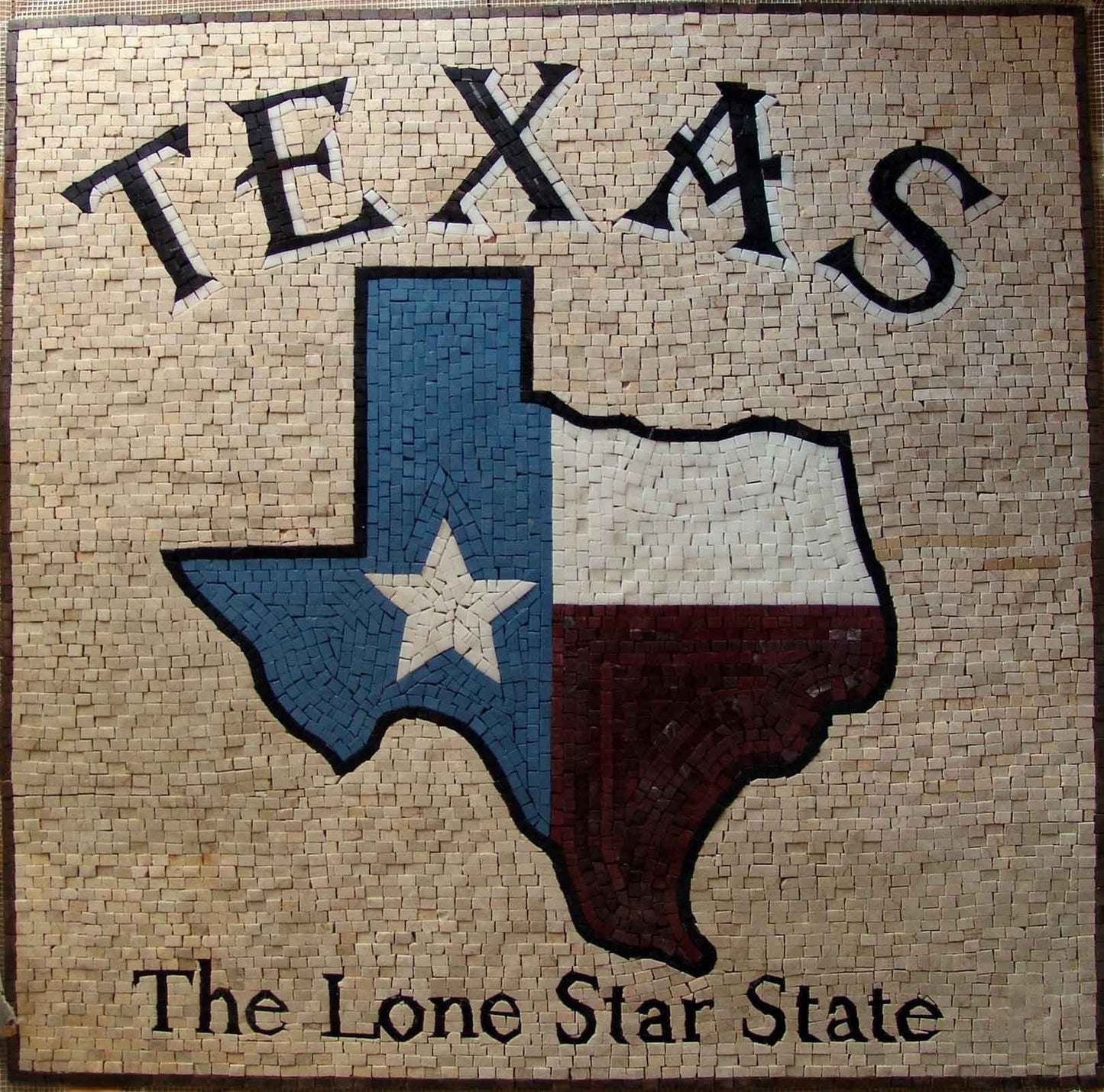 TEXAS Flag Marble Mosaic Art