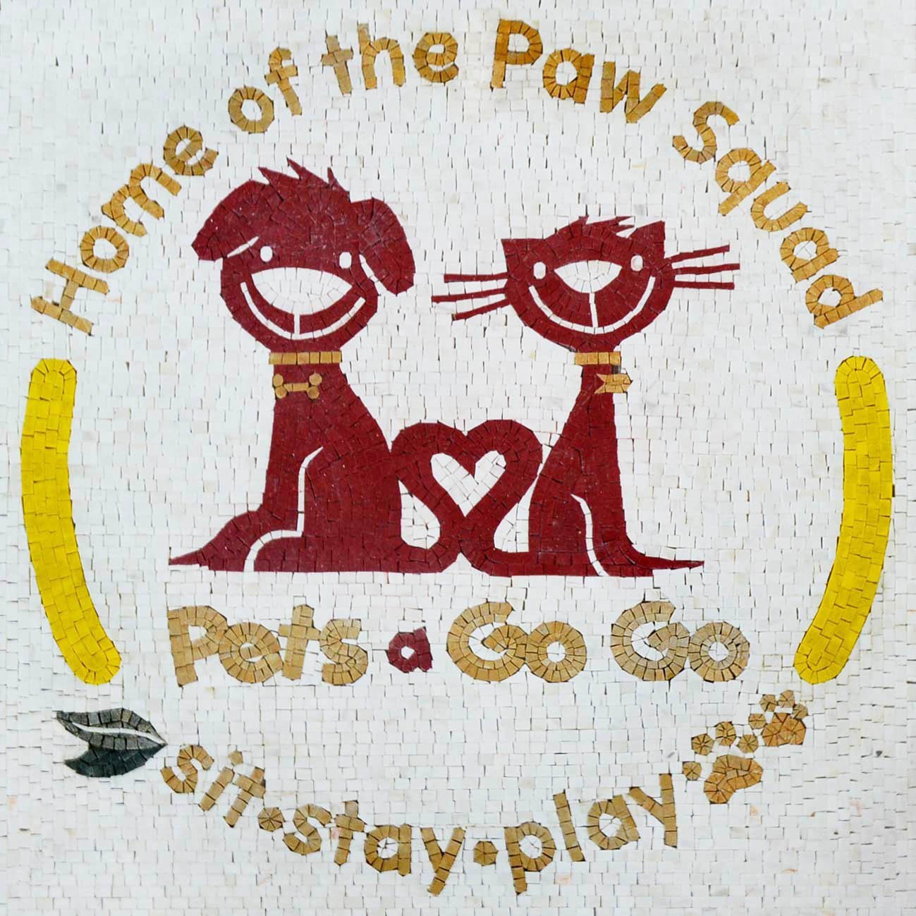 Pet shop Logo Custom Mosaic Marble