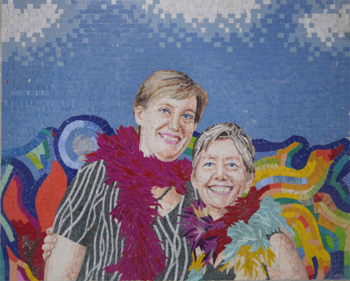 Custom Marble Portrait - Two Happy Women