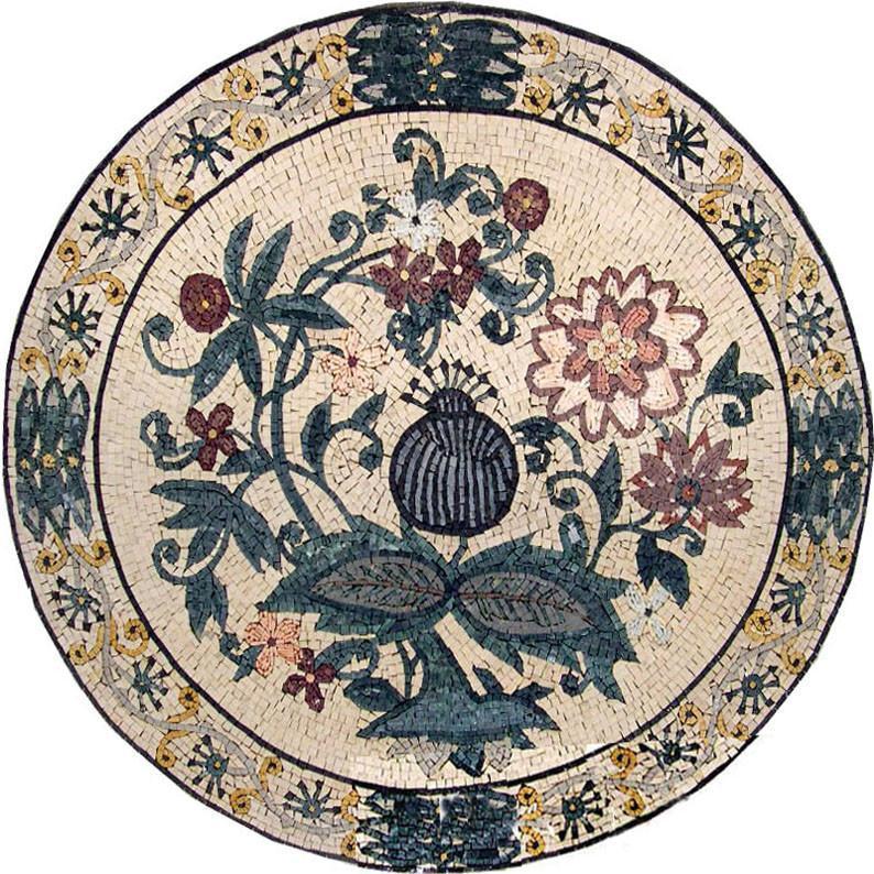 The Blossoms Accent Mosaic Medallion