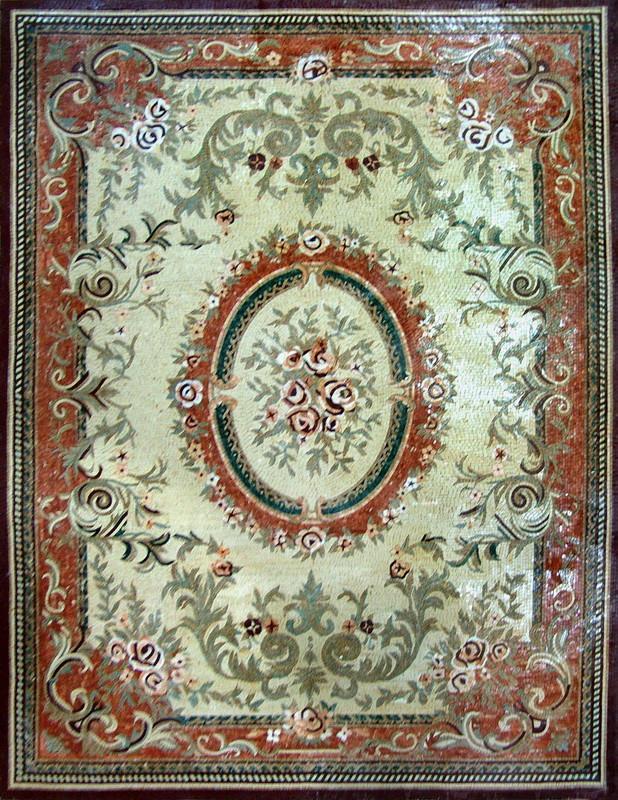 Mosaic Flower Stone Rug