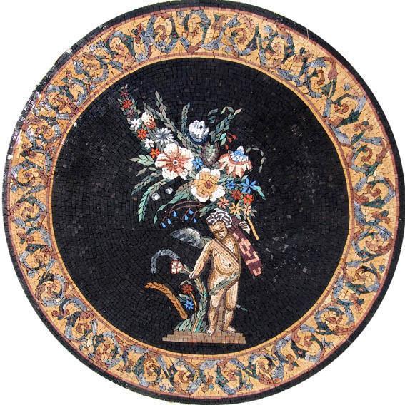 Mosaic Floral Patterns - Cherub Medallion