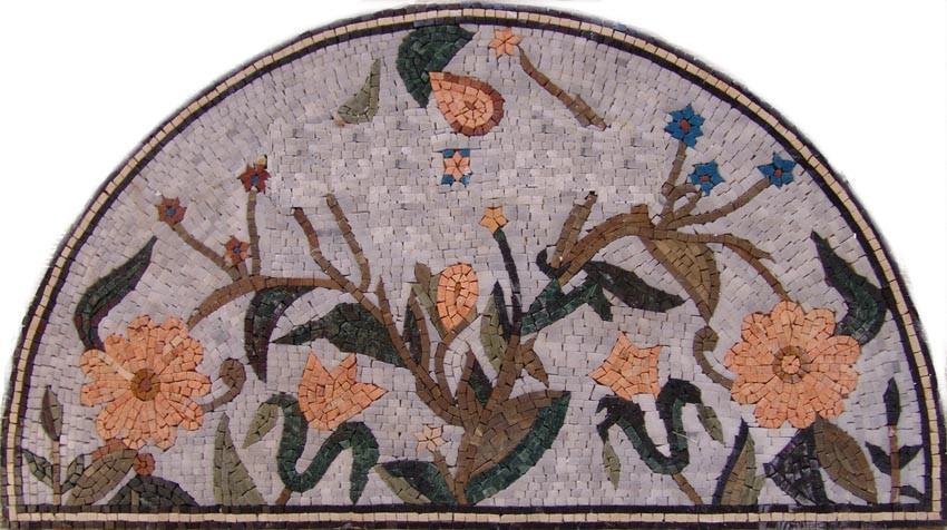 Mosaic Artwork - Pink Flowers