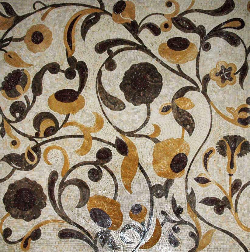 Chocolate Sunflower Mosaic Tile Patterns