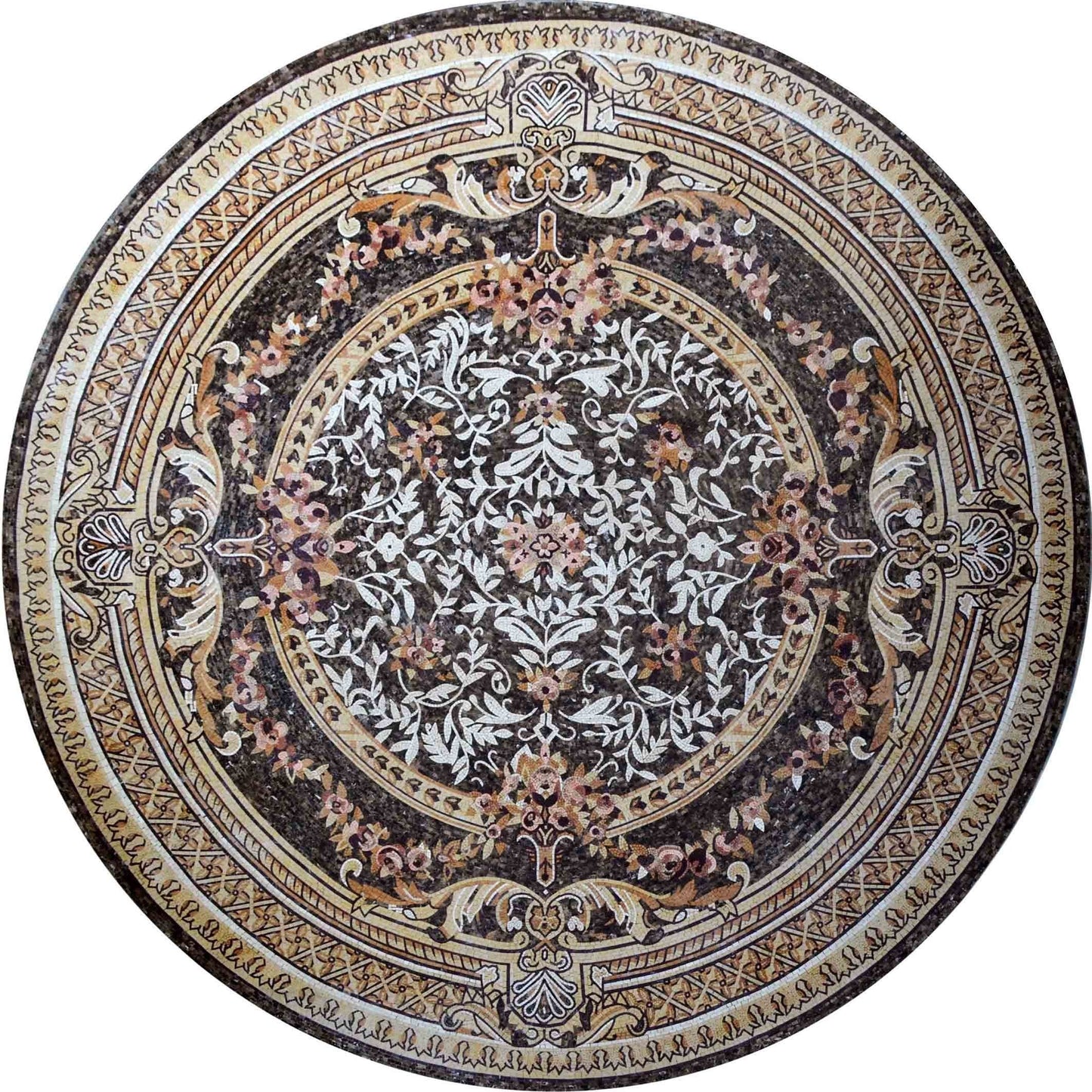 Floral Medallion Marble Mosaic Floor