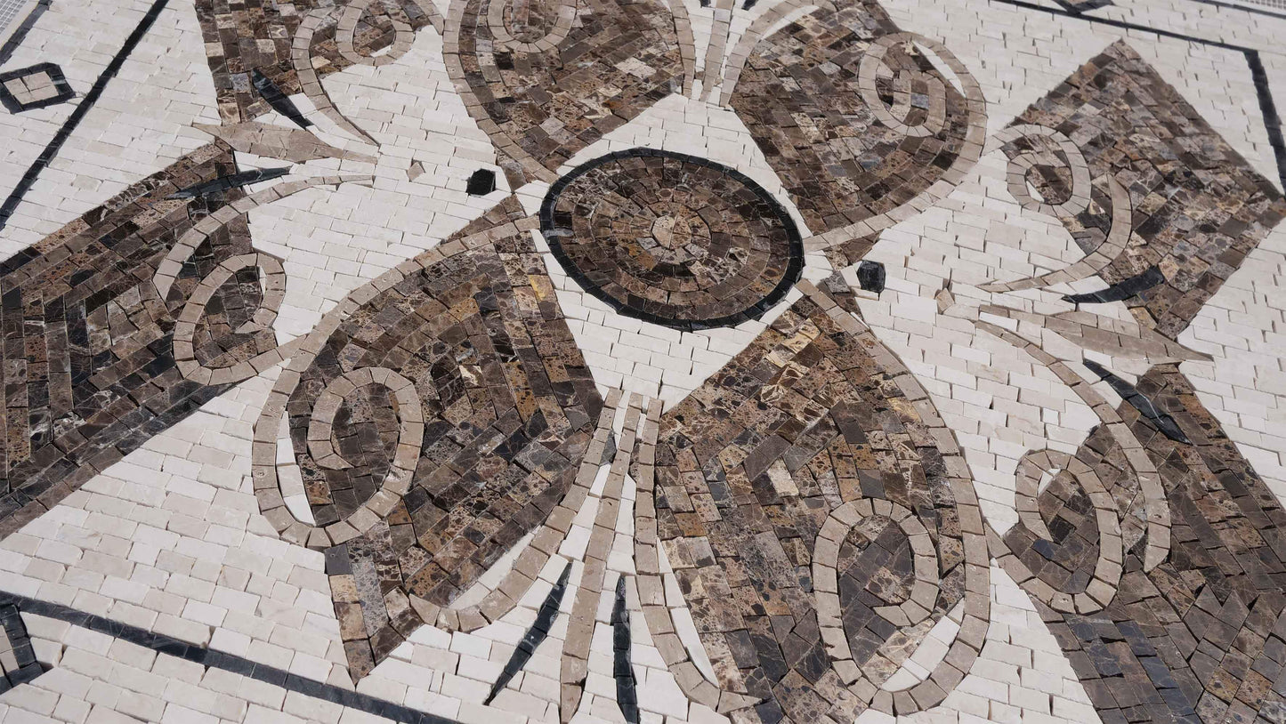 Checkered Diamond Marble Mosaic