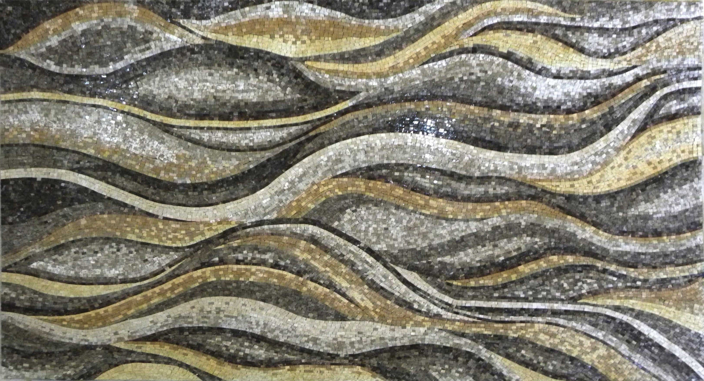 Abstract Wavy Mosaic Wallpaper
