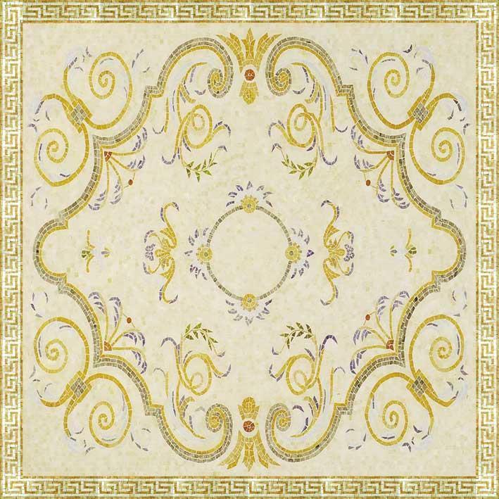 Floral Mosaic Rug - Maia Square