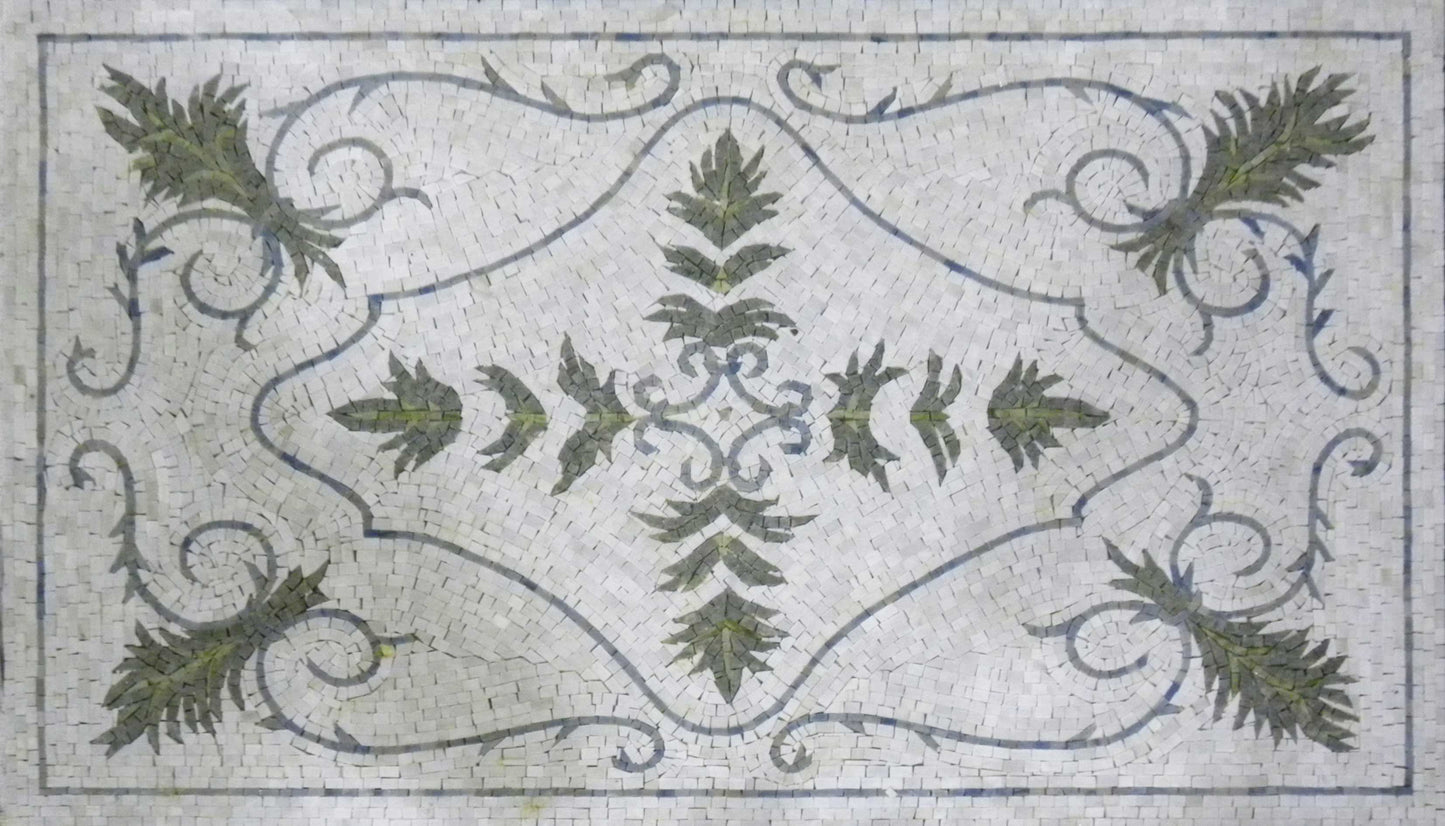 Decorative Palmette Rug Mosaic - Omar