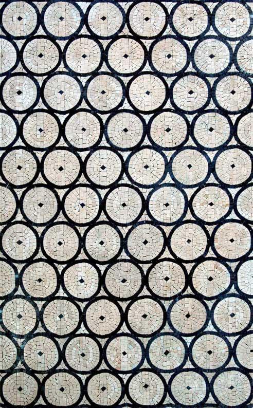 Circles Geometric Rectangle - Nero Mosaic