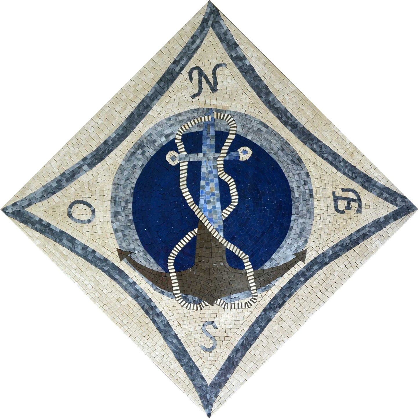 Anchor within a Nautical Compass Mosaic