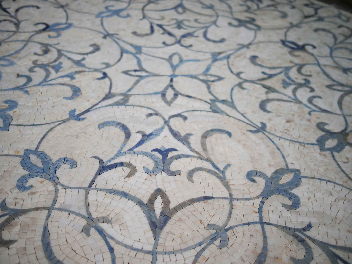 Floral Patterns On Mosaic Tile Art