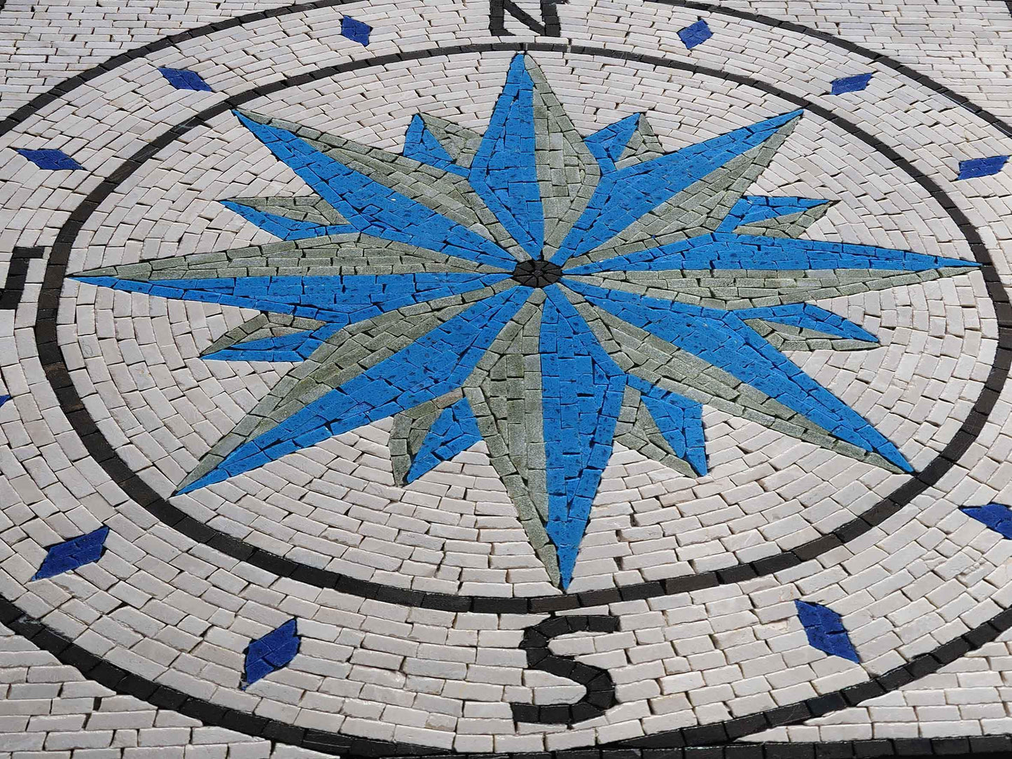 Blue Basila - Compass Mosaic Medallion