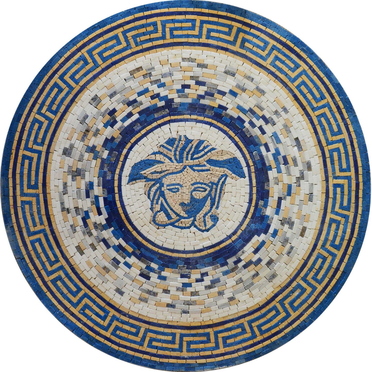 Handmade Stone Medallion - Medusa Blue