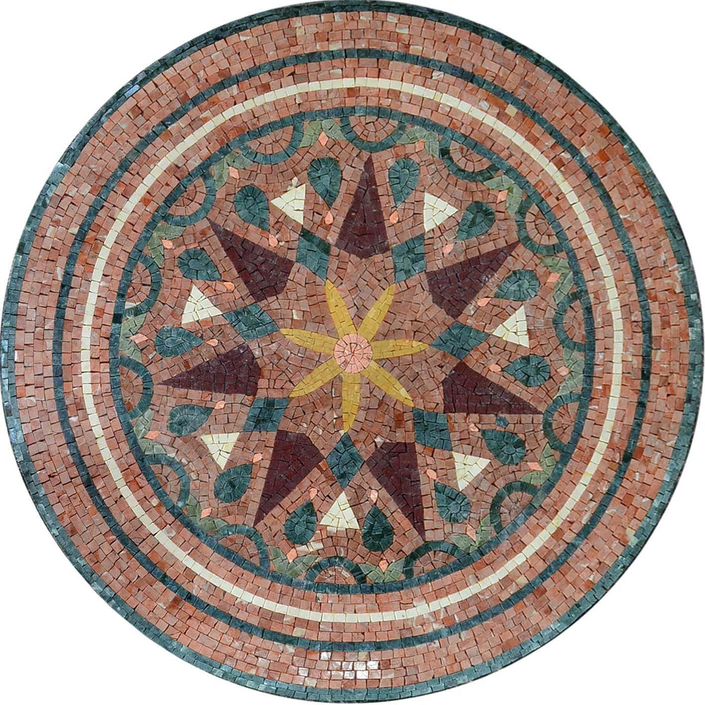 Flower Star Mosaic - Coral