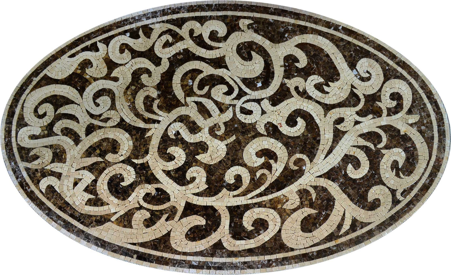 Botanical Oval Floor Mosaic or Tabletop or Wall Mural - Livia