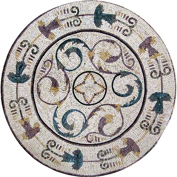 Botanical Art Mosaic Medallion- Dalia