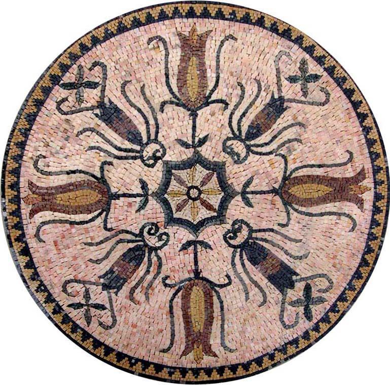 Floral Mosaic Art Rondure - Cher Rose