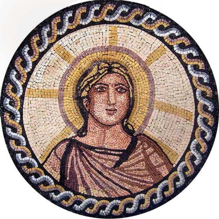 Greek Figure Mosaic Medallion