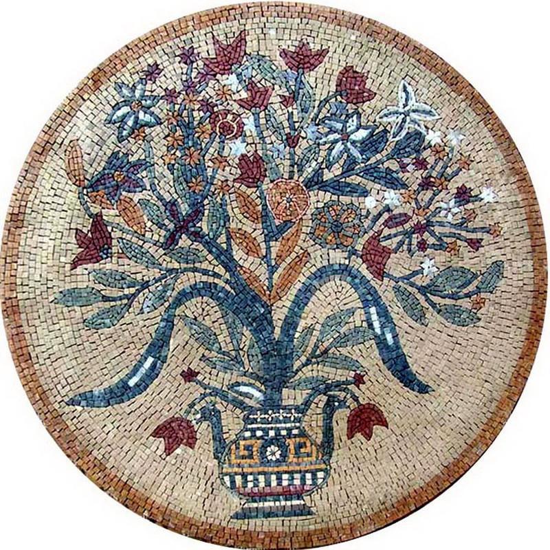 Medallion Mosaic - Flower And Vase